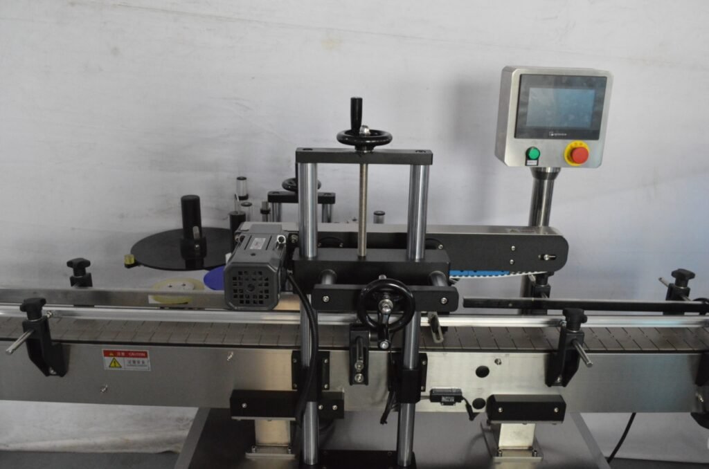 Labeling machine setup for precision label placement