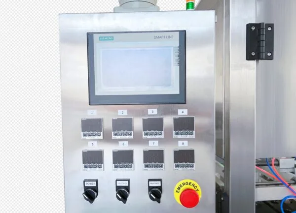 Touchscreen control panel for filling and packaging machines