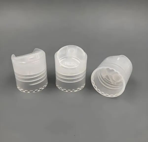Small plastic jar lids stacked together