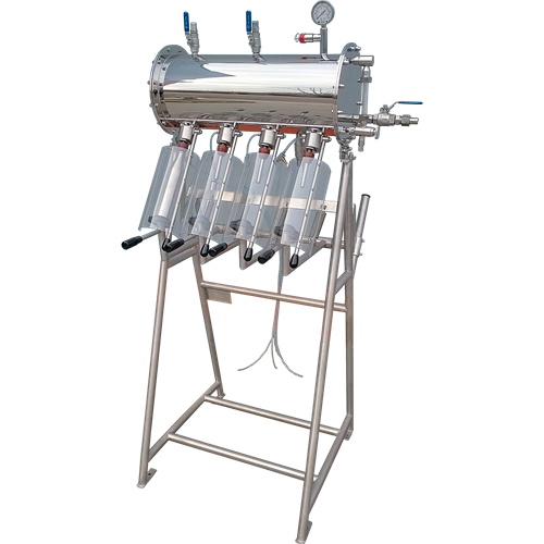 Counter-pressure isobaric Wine Bottle Filling Machine with multi-head stainless steel design for precise, foam-free filling