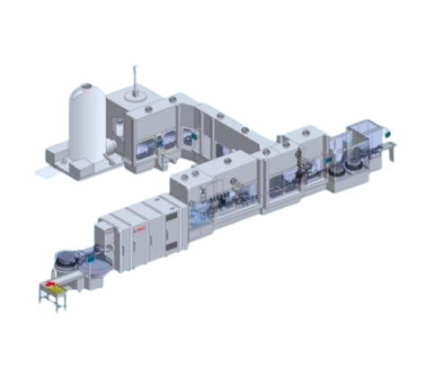 How aseptic filling works diagram: product and package sterilised separately