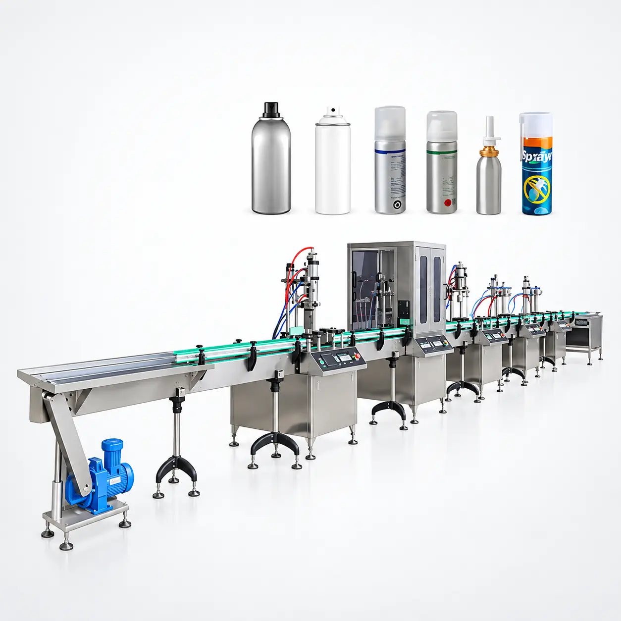 aerosol can filling machine filling and crimping spray cans