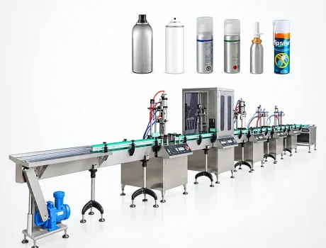 aerosol can filling machine filling and crimping spray cans