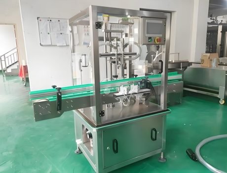 Beverage filling machine operating on production floor