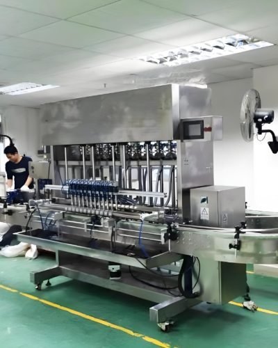 Automatic liquid filling and capping line with stainless steel equipment