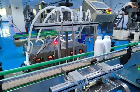 Automated liquid filling system with transparent safety enclosure