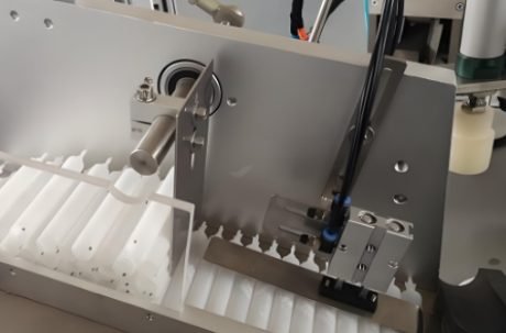 Empty cosmetic jars aligned for automated filling process