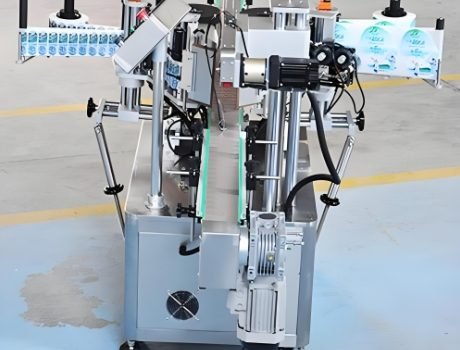 Automated labeling machine for efficient label application on containers.